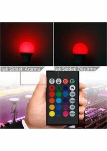 Uzaktan kumandalı 9W RGB çok renkli led ampul