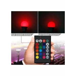 Uzaktan kumandalı 9W RGB çok renkli led ampul