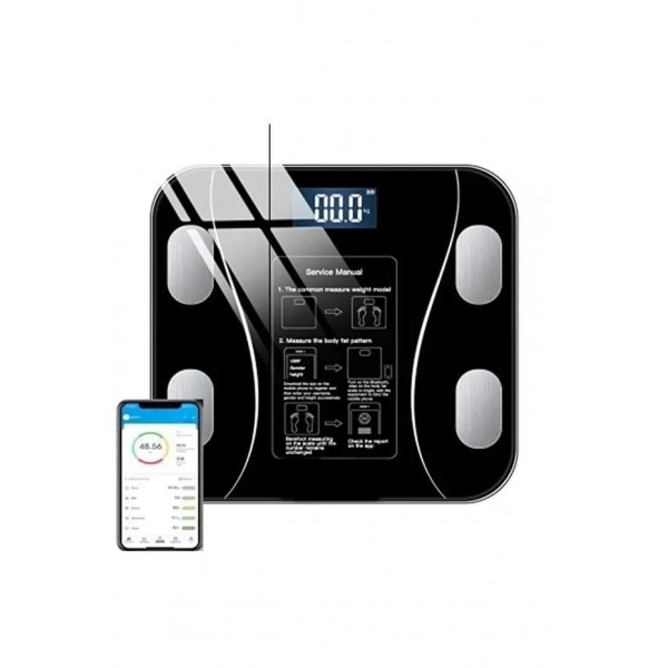 Dijital Baskül SiyahTF-1075 (Bluetooth Özellikli) Hassas Ölçüm (2.5-180kg)