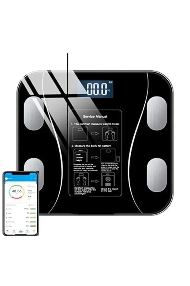 Bluetooth özellikli dijital baskül siyah TF-1075 180kg hassas ölçüm