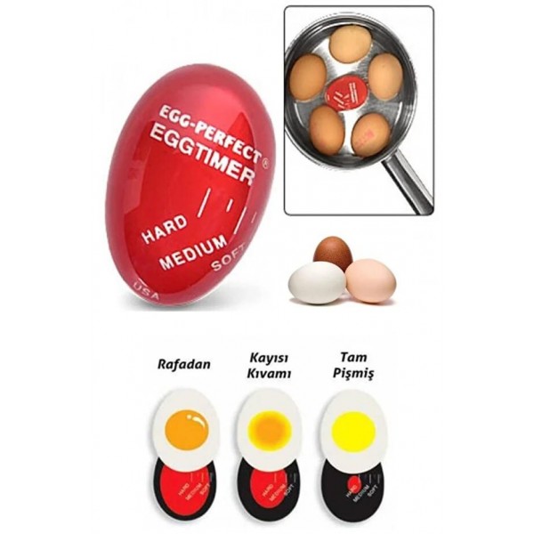 Renk Değiştiren Yumurta Zamanlayıcı Yumurta Haşlama Derecesi Dublör Yumurta Pişirme Aleti Egg Timer