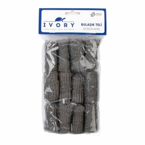 12 li Ivory Bulaşık Teli İnce Poşetli