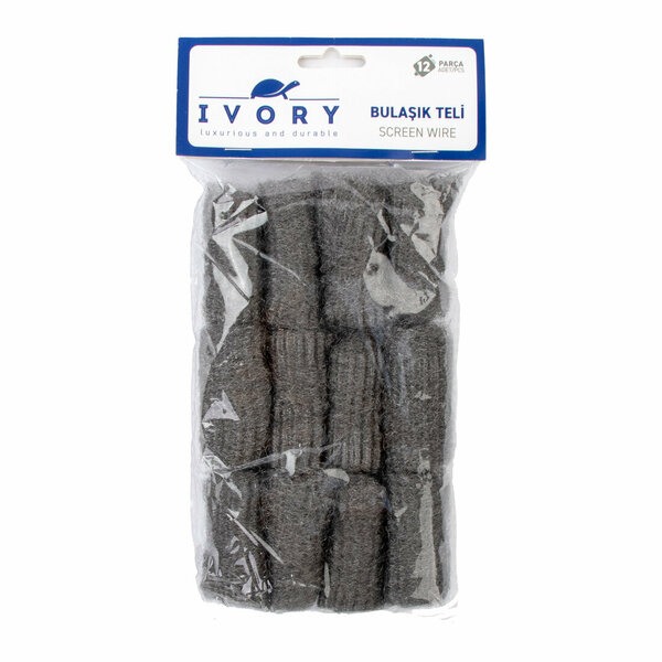12 li Ivory Bulaşık Teli İnce Poşetli